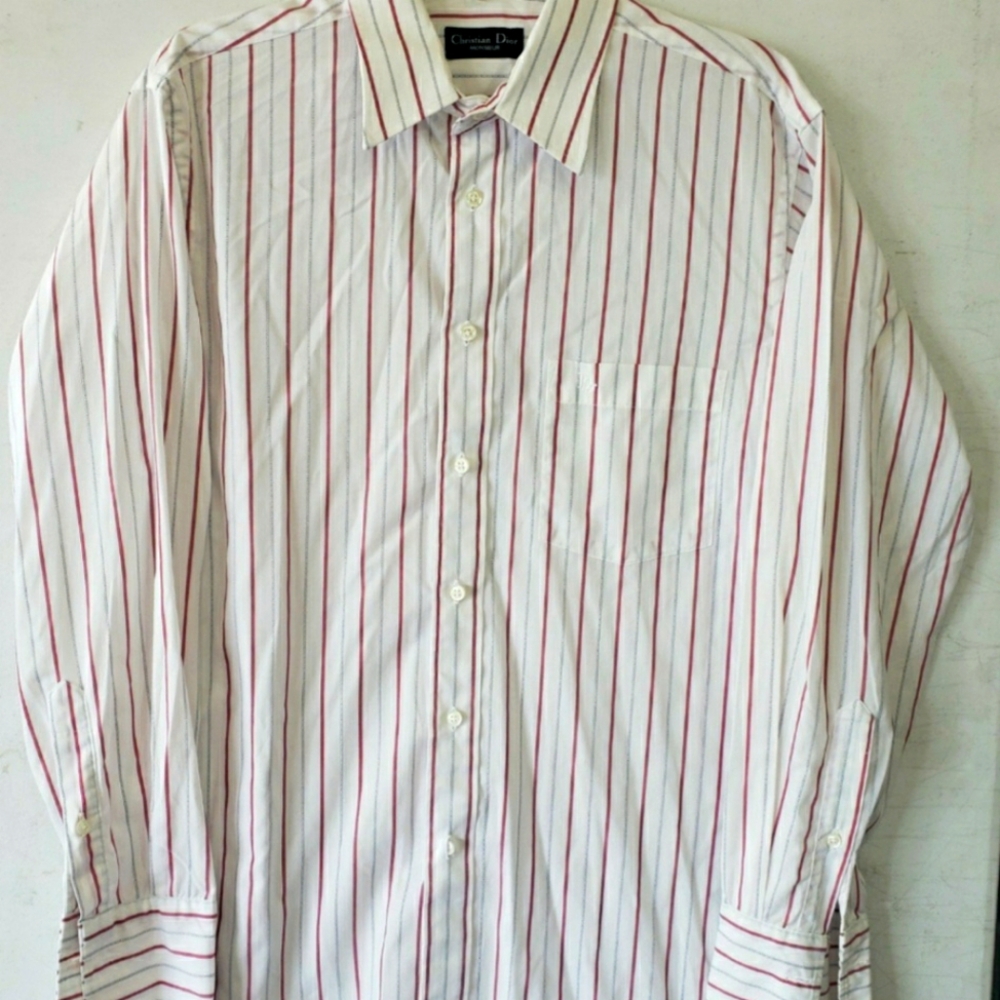 Christian Dior ☆ Mens Long Sleeved  Button Front ☆ Dress Shirt Size 15.5  33